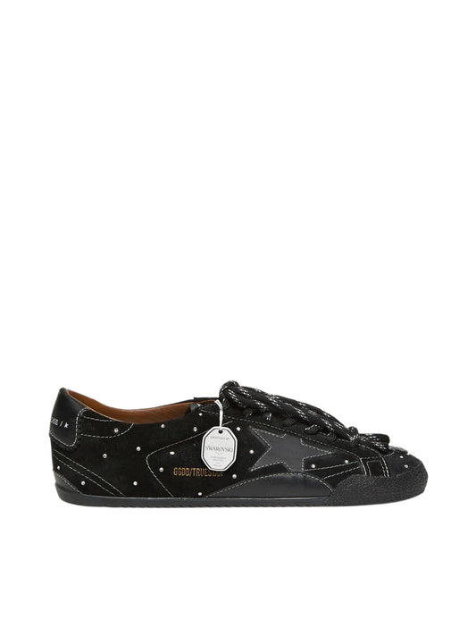 Golden Goose True-Star in black suede with Swarovski crystals Sneakers_Unique Store