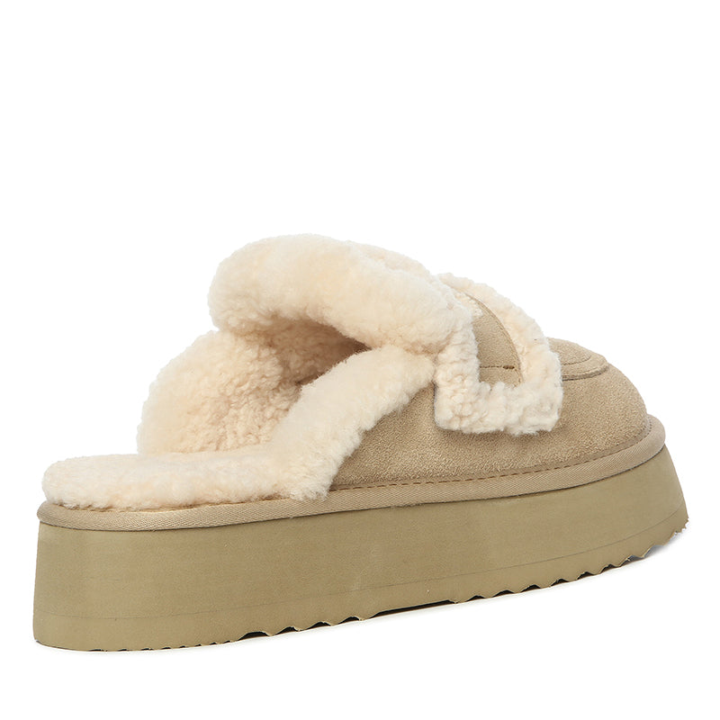Ugg Trisha Fluffy Platform Slippers variant Sand