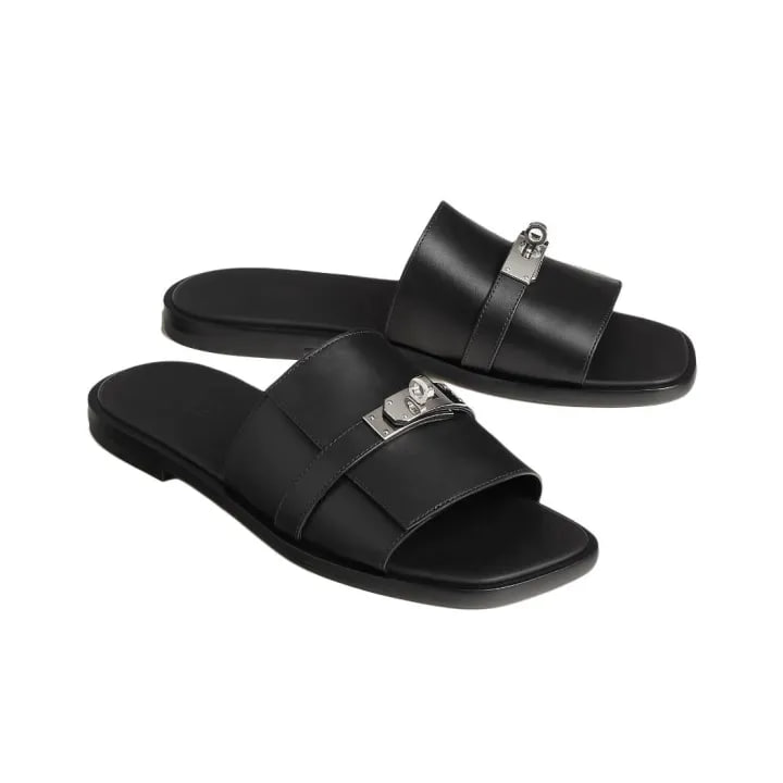 Hermès Giulia sandal in Black Noir