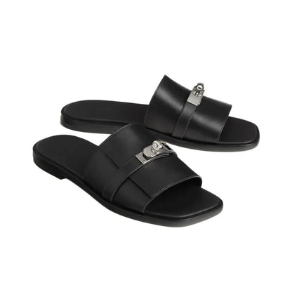 Hermès Giulia sandal in Black Noir