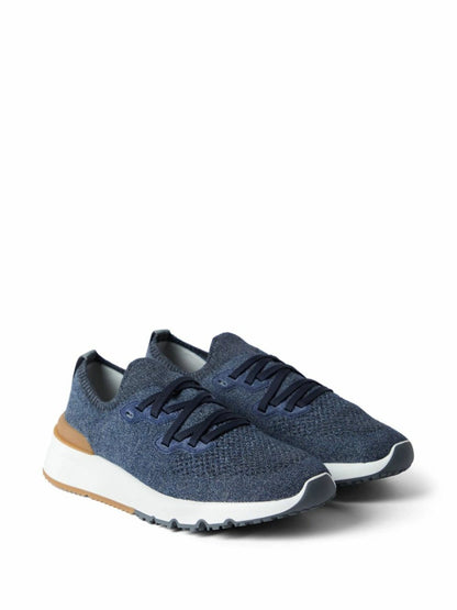 Brunello Cucinelli Cotton Chiné Knit blue