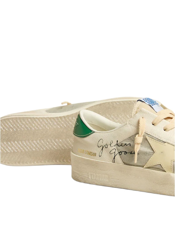 Golden Goose Stardan in white nappa leather with cream colored leather star