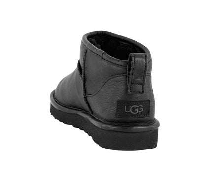 UGG Classic Ultra Mini Leather Boots All Black