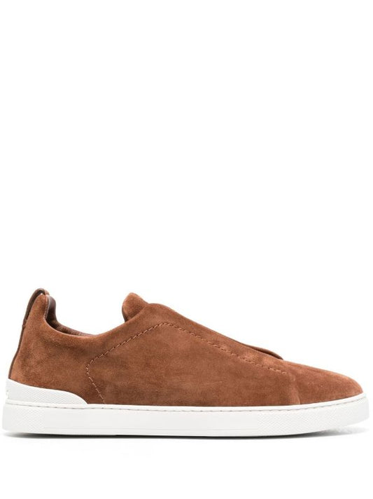 Zegna Suede Triple Stitch camel brown_Unique Store