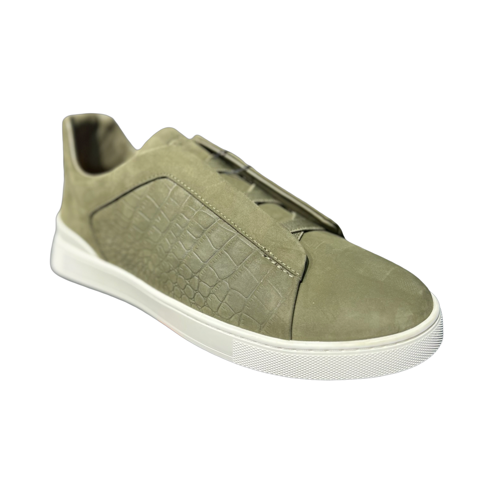 ZEGNA Crocodile Leather Triple Stitch Secondskin Green