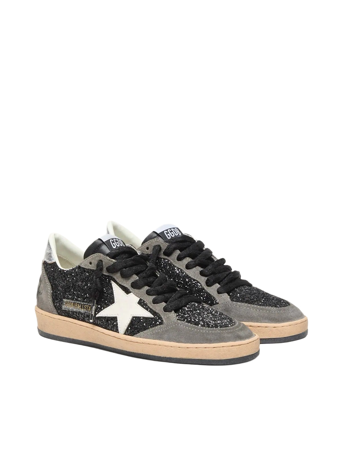 Golden Goose Ball Star Grey Black Gillter with White star Sneakers