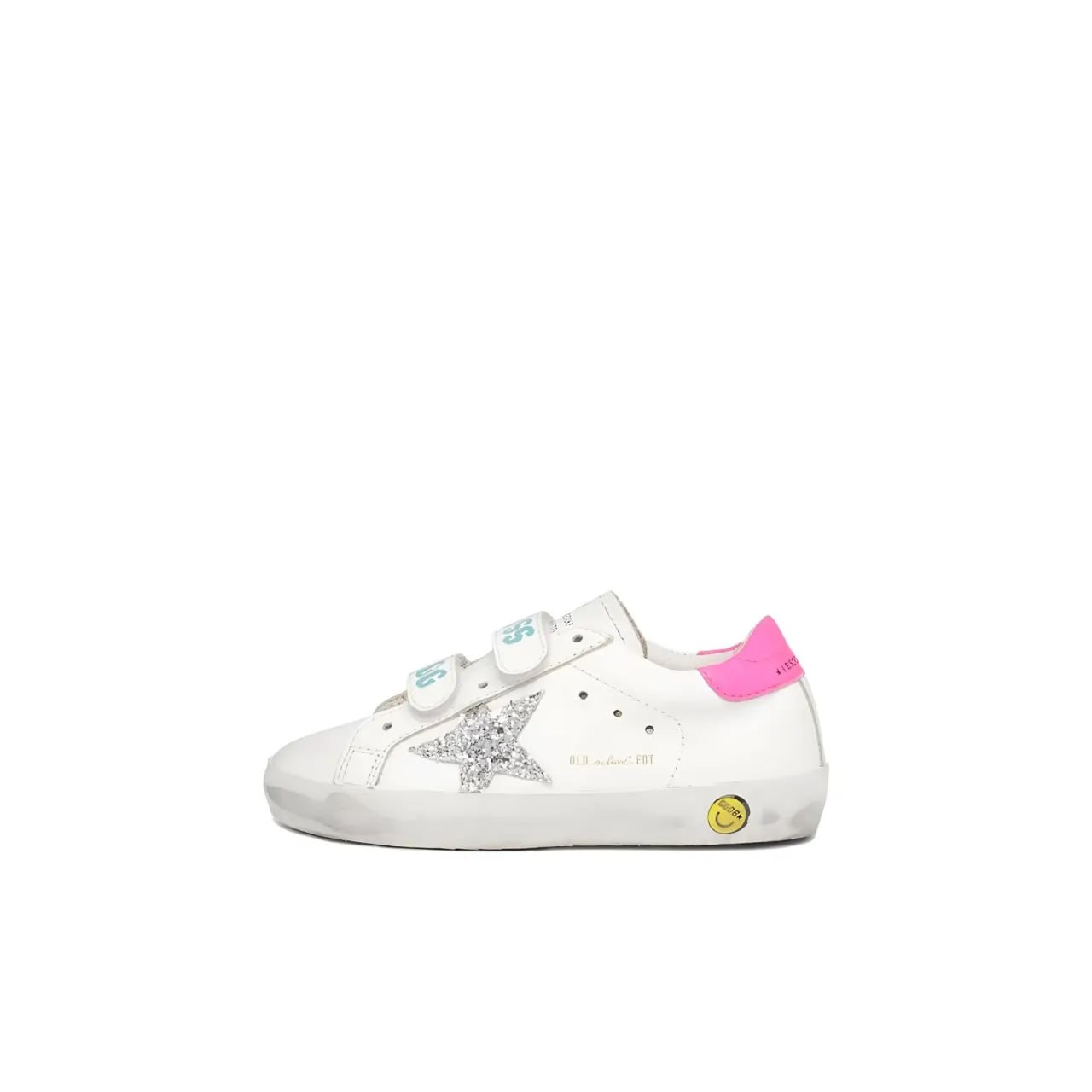 Golden Goose Old School Sneakers with Glittery Star in Leather Kids Sneakers