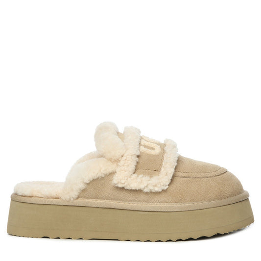 Ugg Trisha Fluffy Platform Slippers variant Sand