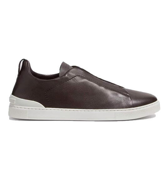 ZEGNA Triple Stitch Secondskin Sneakers Brown_Unique Store