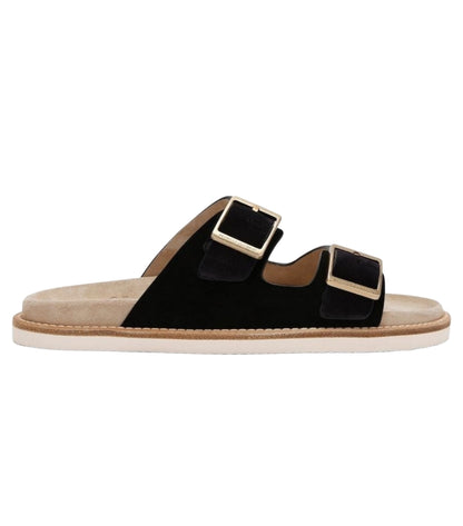 BRUNELLO CUCINELLI Suede Double Strap Sandals Black