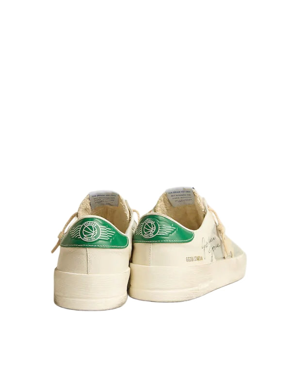 Golden Goose Stardan in white nappa leather with cream colored leather star