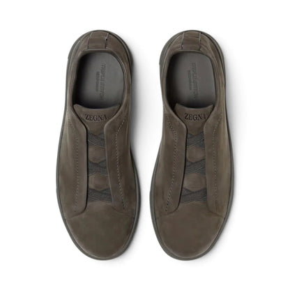 Zegna Dark Taupe Triple Stitch SECONDSKIN Sneakers