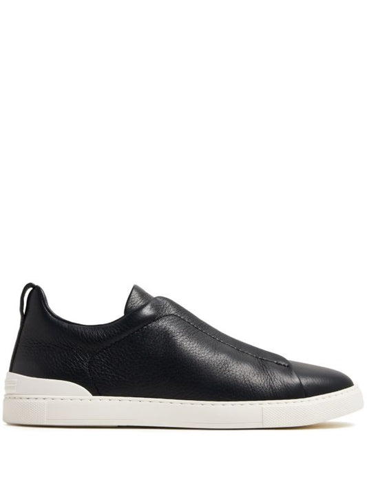 Triple Deerskln Stitch Secondskin Sneakers Navy Blue_Unique Store