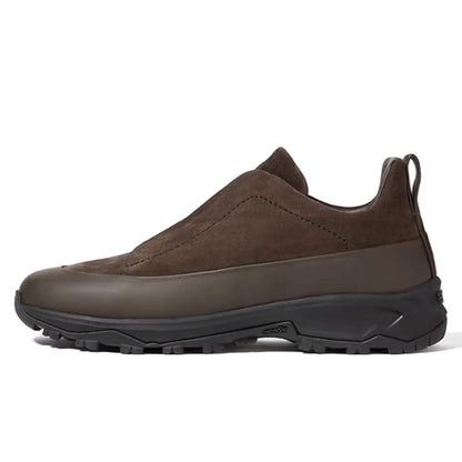 Zegna Brown Suede and Leather Triple Stitch Monte