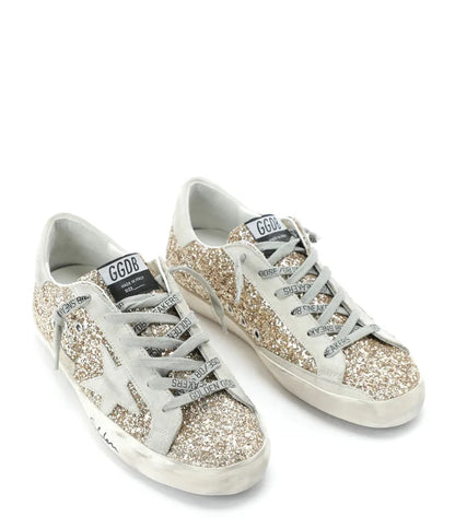 Golden Goose Super-Star Gold Glitter Sneakers