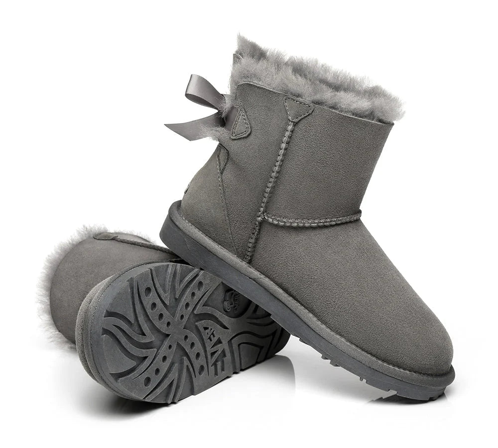 UGG Toddlers Grey Mini Bailey Bow II Boot Kids