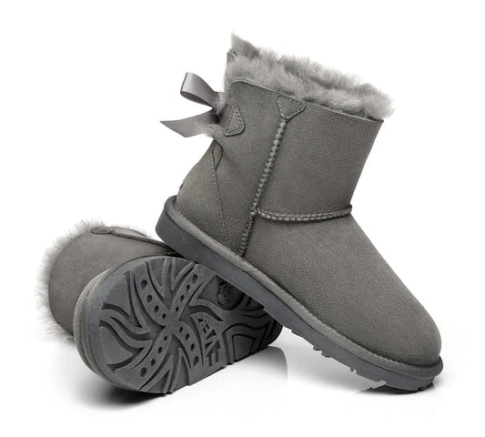 UGG Toddlers Grey Mini Bailey Bow II Boot Kids