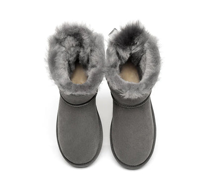 UGG Toddlers Grey Mini Bailey Bow II Boot Kids