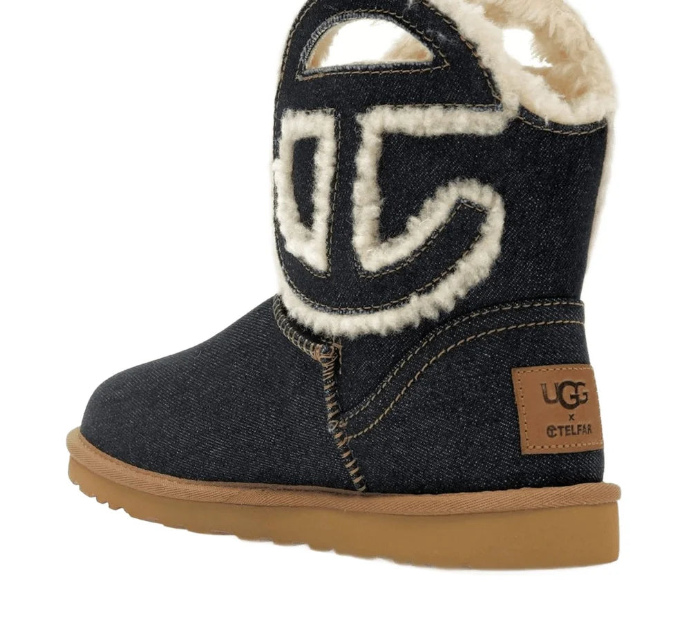 UGG x Telfar Logo Denim Mini Boot Kids